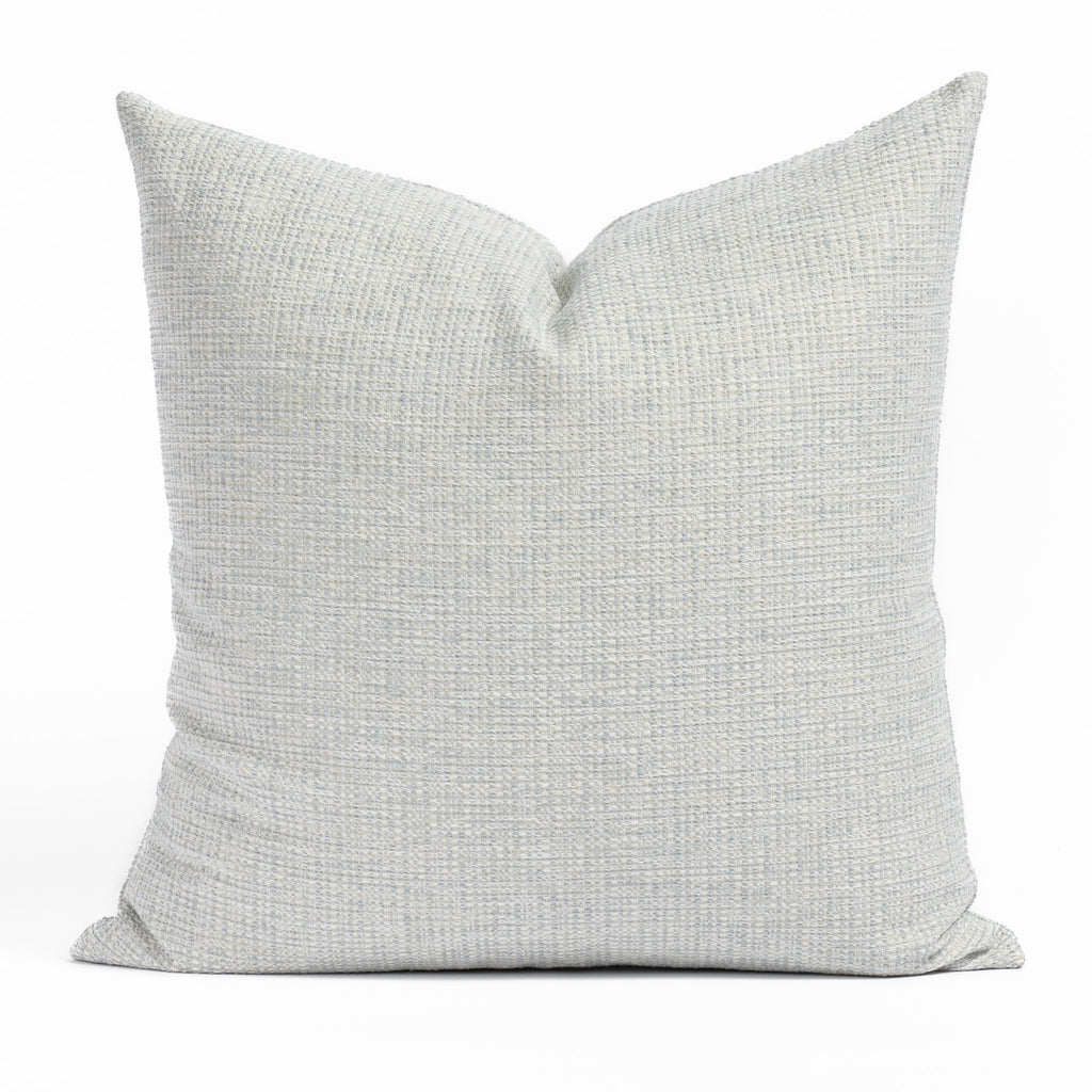 Flynn 22x22 Pillow Mist, a sky blue textured outdoor throw pillow from Tonic Living