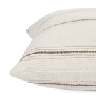Side view of Tonic Living Gibson Stripe Birch decorative cushion highlighting its classic wide-set stripe pattern.