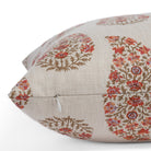 Side zipper view of Tonic Living's Grace 20x20 throw pillow, featuring floral paisley botanical pattern.