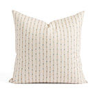 Tonic Living Hadley Stripe 20x20 Pillow in Mist, a blue, warm brown, and off-white striped throw pillow with a bamboo-inspired pattern.