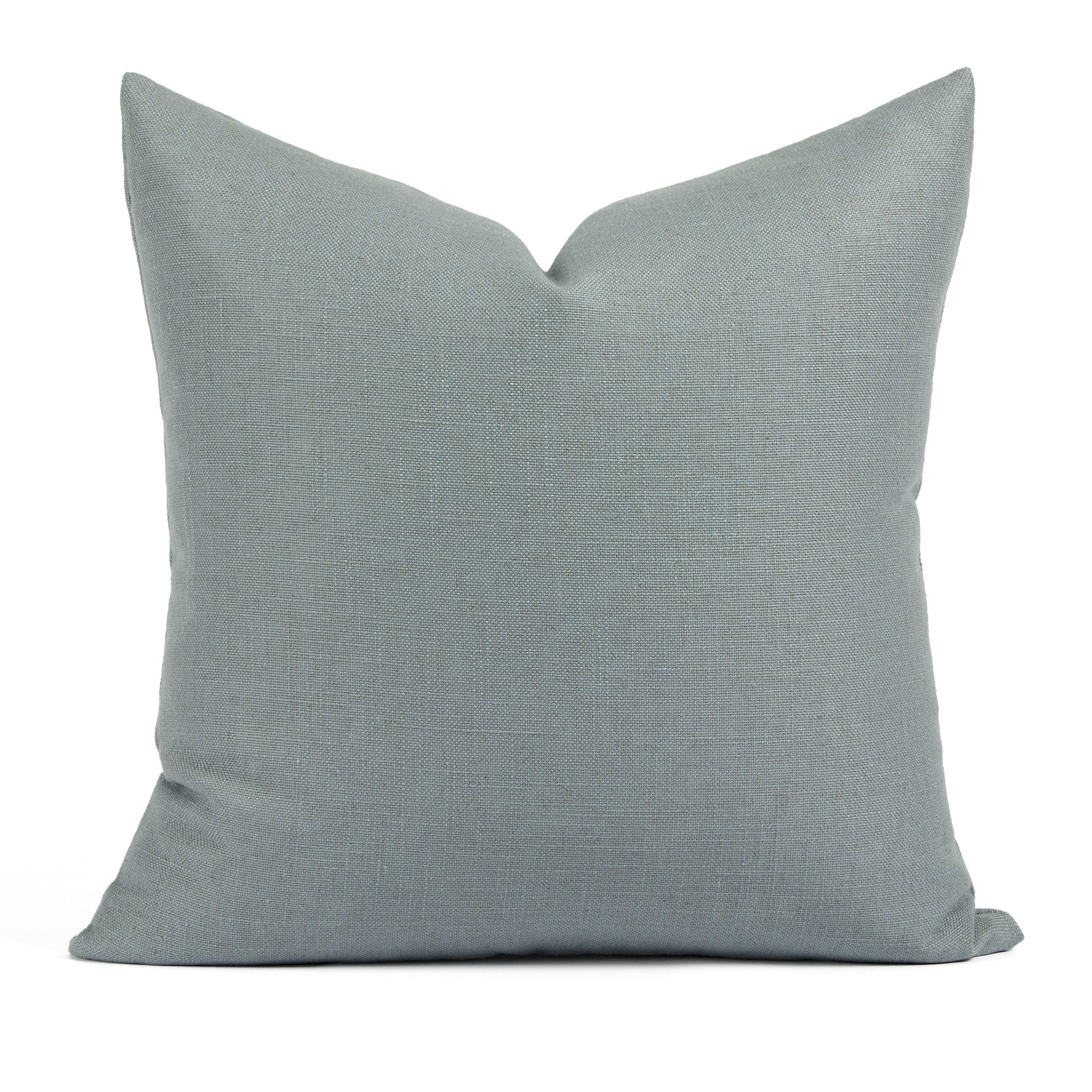 Tonic Living Hampton 22x22 pillow in Chambray, a light blue throw pillow with Belgian linen look.