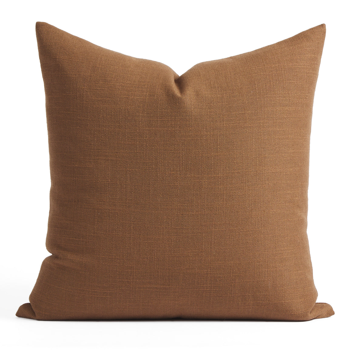 Tonic Living Hampton 22x22 Pillow in Cinnamon, a warm cinnamon brown throw pillow with the look and feel of linen.