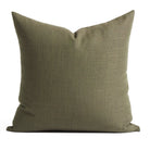 Tonic Living Hampton 22x22 Pillow in Moss, an earthy green throw pillow with a soft woven texture and the look and feel of linen.