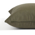Side zipper detail of Tonic Living Hampton 22x22 pillow in moss green with a linen-inspired texture.
