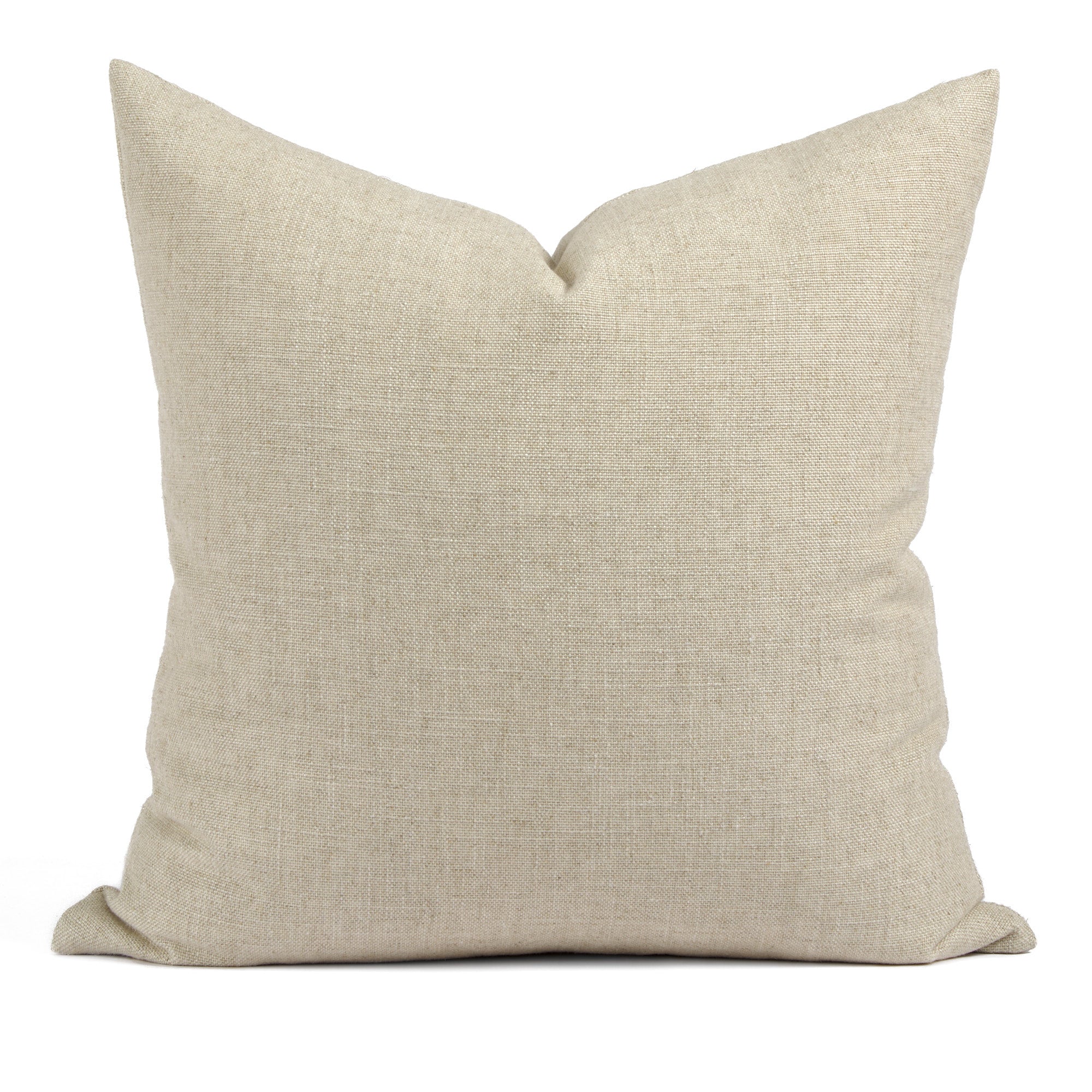 Tonic Living Hampton 22x22 pillow in Oatmeal, a beige throw pillow with Belgian linen look.
