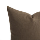 Close up of Tonic Living Hampton Walnut pillow showing its smoky dark brown colour and linen-inspired woven texture.