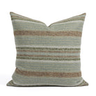 Tonic Living Indie Stripe 20x20 pillow in Lagoon featuring green and teal textured horizontal stripes.
