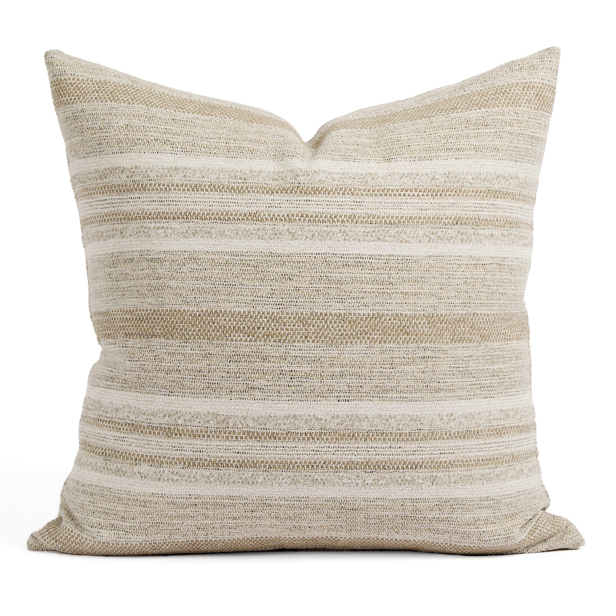 Tonic Living Indie Stripe 22x22 pillow in Sand featuring a neutral beige tonal stripe design.