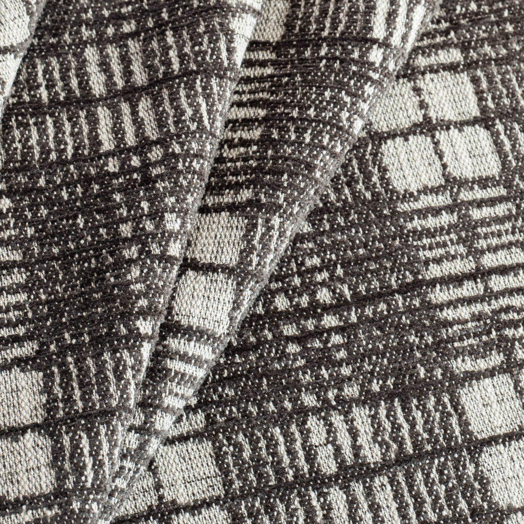 Jasper Onyx, a black and beige plaid upholstery fabric from Tonic Living