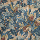 Juno Fabric, Navy by Tonic Living — linen-blend fabric with a painterly botanical floral pattern in navy and earthy hues.