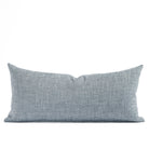 Lane 15x32 XL lumbar pillow Chambray, a blue and white textured stripe extra long lumbar throw pillow from Tonic Living