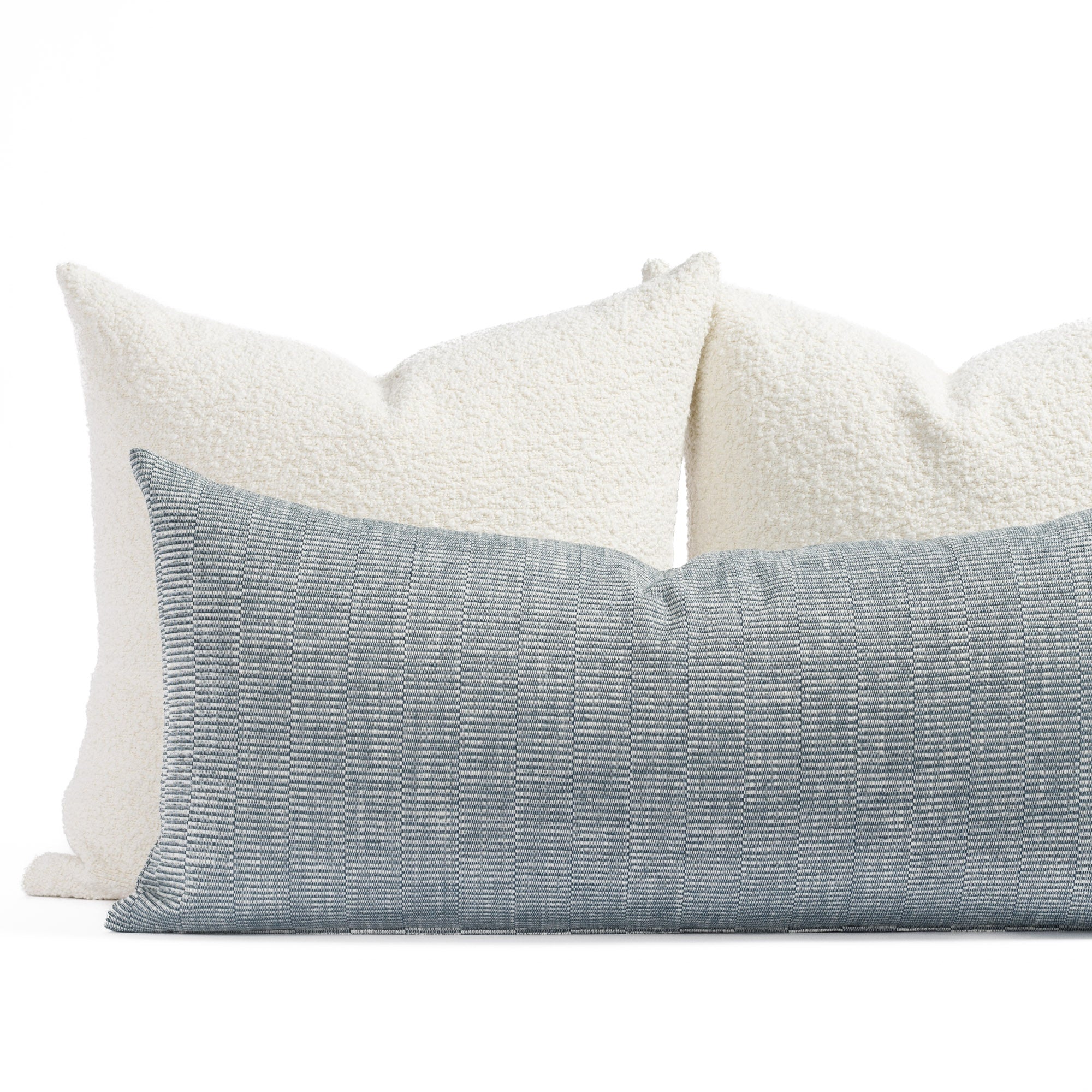 white and blue tonic living pillow combination