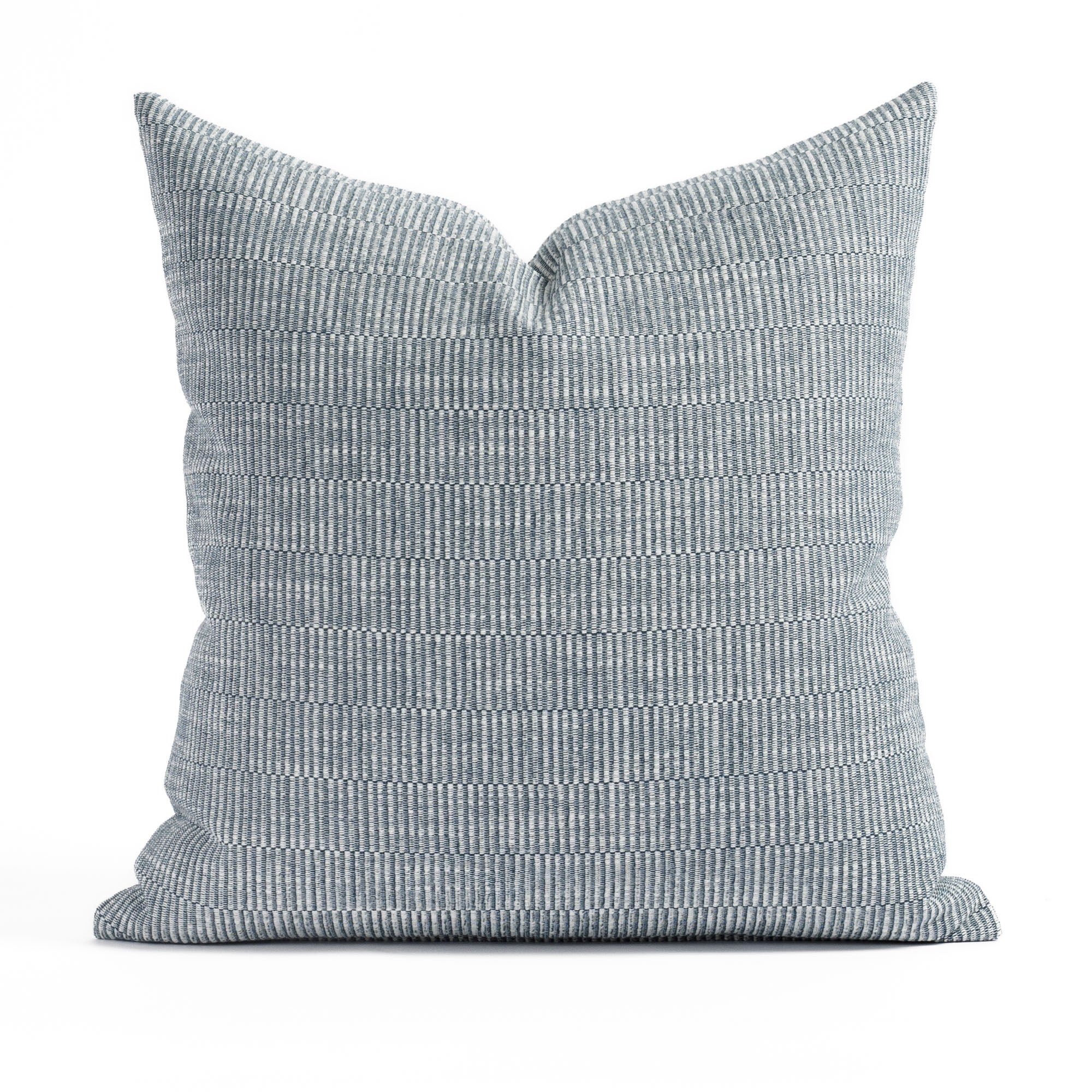 Lane 20x20 Pillow Chambray, a blue tonal stripe throw pillow from Tonic Living