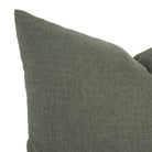 Close-up of Loden Sage throw pillow by Tonic Living — solid sage green cushion with a subtly textured, linen-look finish.