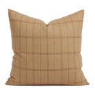 Tonic Living Lundie Plaid 20x20 pillow in Camel featuring a classic camel plaid with soft wool-blend texture.