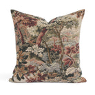 Tonic Living Manor Tapestry 20x20 Cushion, Burgundy – vintage-inspired tapestry accent pillow.