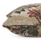 Close-up side zipper view of Manor Tapestry Pillow, Burgundy by Tonic Living – richly woven tapestry fabric.