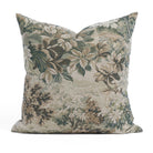 Tonic Living Manor Tapestry 20x20 throw pillow in sage green with vintage botanical tapestry design.