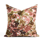 Tonic Living Marbella Rose throw pillow featuring expressive abstract florals in rich burgundy, dusty pink, and earthy tones.