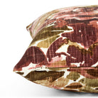 Side zipper detail of Tonic Living Marbella 20x20 toss cushion featuring an earthy jewel-toned floral design.
