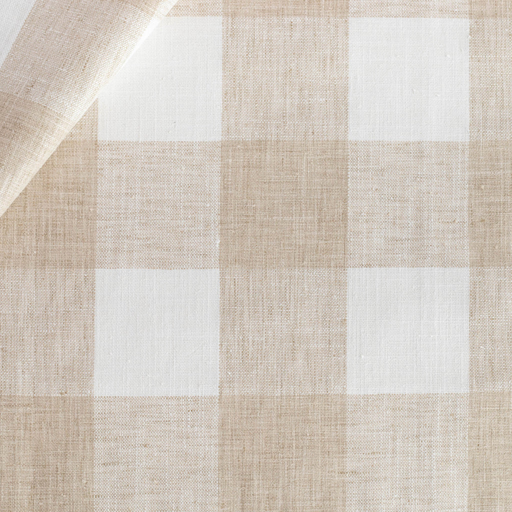 a white and beige buffalo check patterned home decor fabric from Tonic Living 