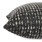Side view of Otto Domino Pillow by Tonic Living – modern black and white decorative pillow with texture.