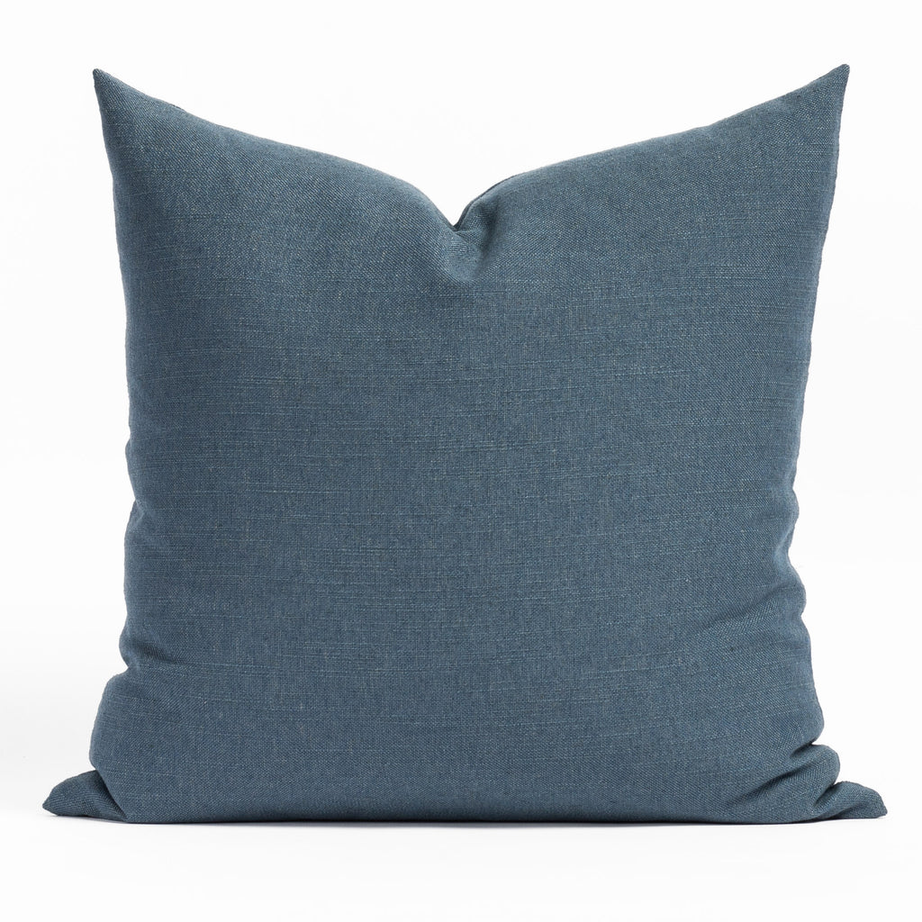 Oxford 22x22 Pillow Indigo, a rich solid blue throw pillow