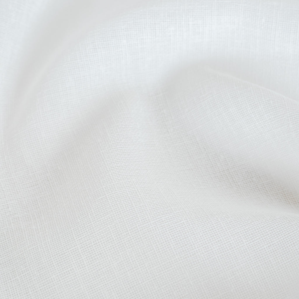 a soft white sheer drapery fabric : close up view