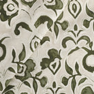 Tonic Living Paloma Fabric in Olive, an earthy green and oatmeal floral curtain fabric with a large-scale painterly botanical design.