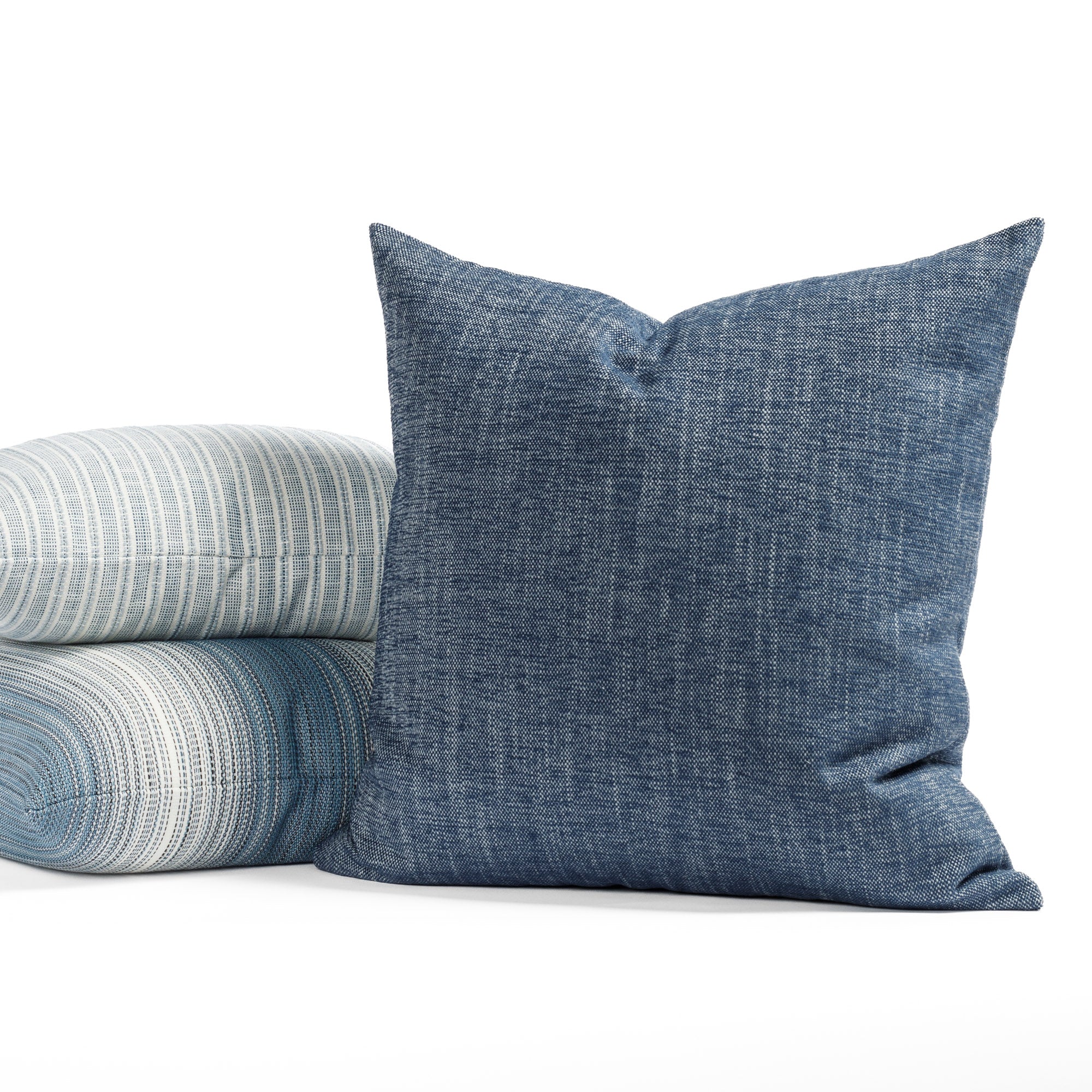 Tonic Living blue and white outdoor throw pillows