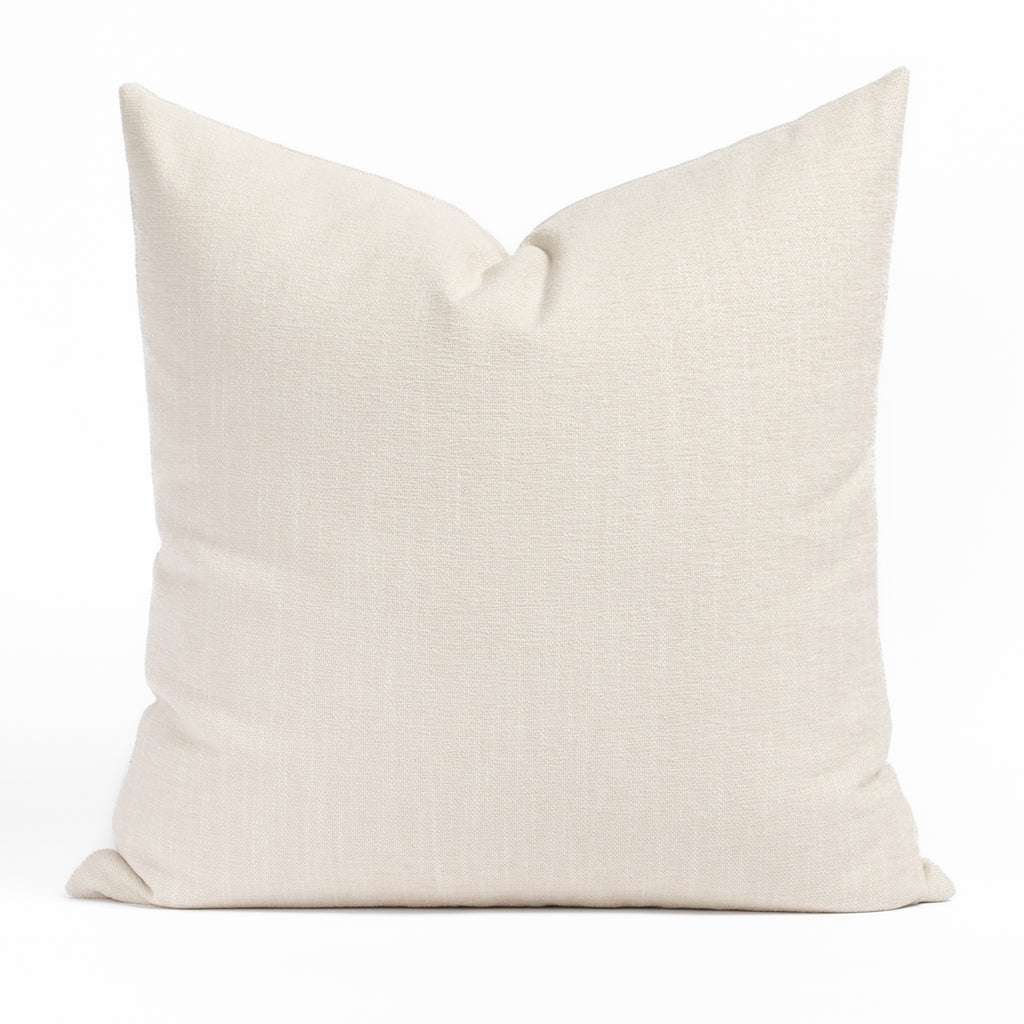 Parker 22x22 Pillow Parchment, a cream indoor outdoor throw pillow from Tonic Living