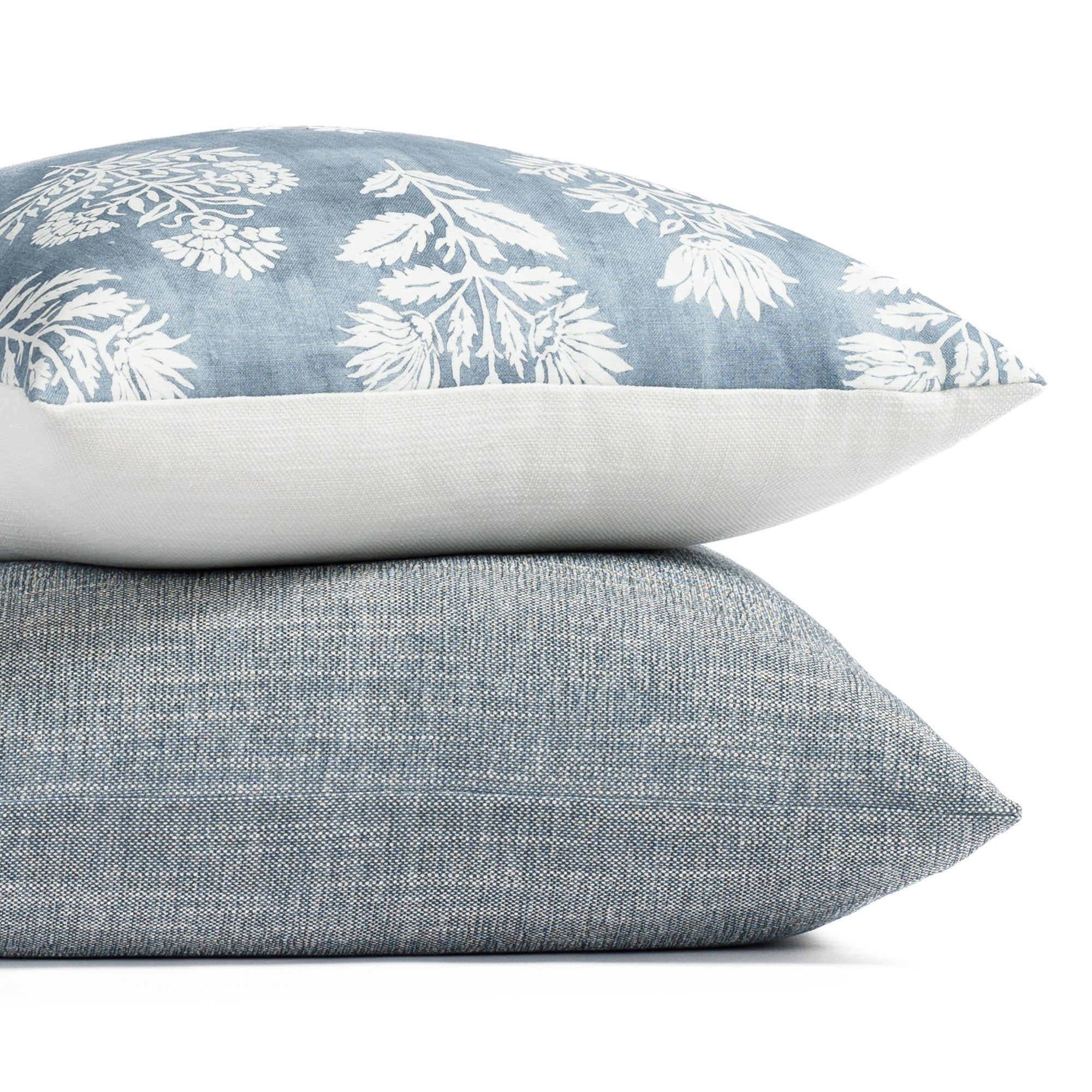Tonic Living blue and white pillows