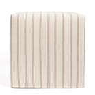 Tonic Living Rexton Stripe Ottoman, Merlot — cube ottoman in burgundy and beige with durable high-performance upholstery.