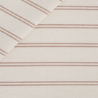 Tonic Living Rexton Stripe Fabric, Merlot — high-performance home decor fabric with double ticking stripes in burgundy red and oatmeal tones.