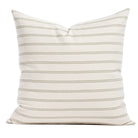 Tonic Living Rexton Stripe 24x24 Pillow, Moss — oversized throw pillow in moss green and beige ticking stripes.