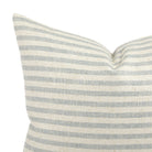 Close up of Tonic Living Somerset Stripe cushion showing sky blue and beige vertical stripe detail.