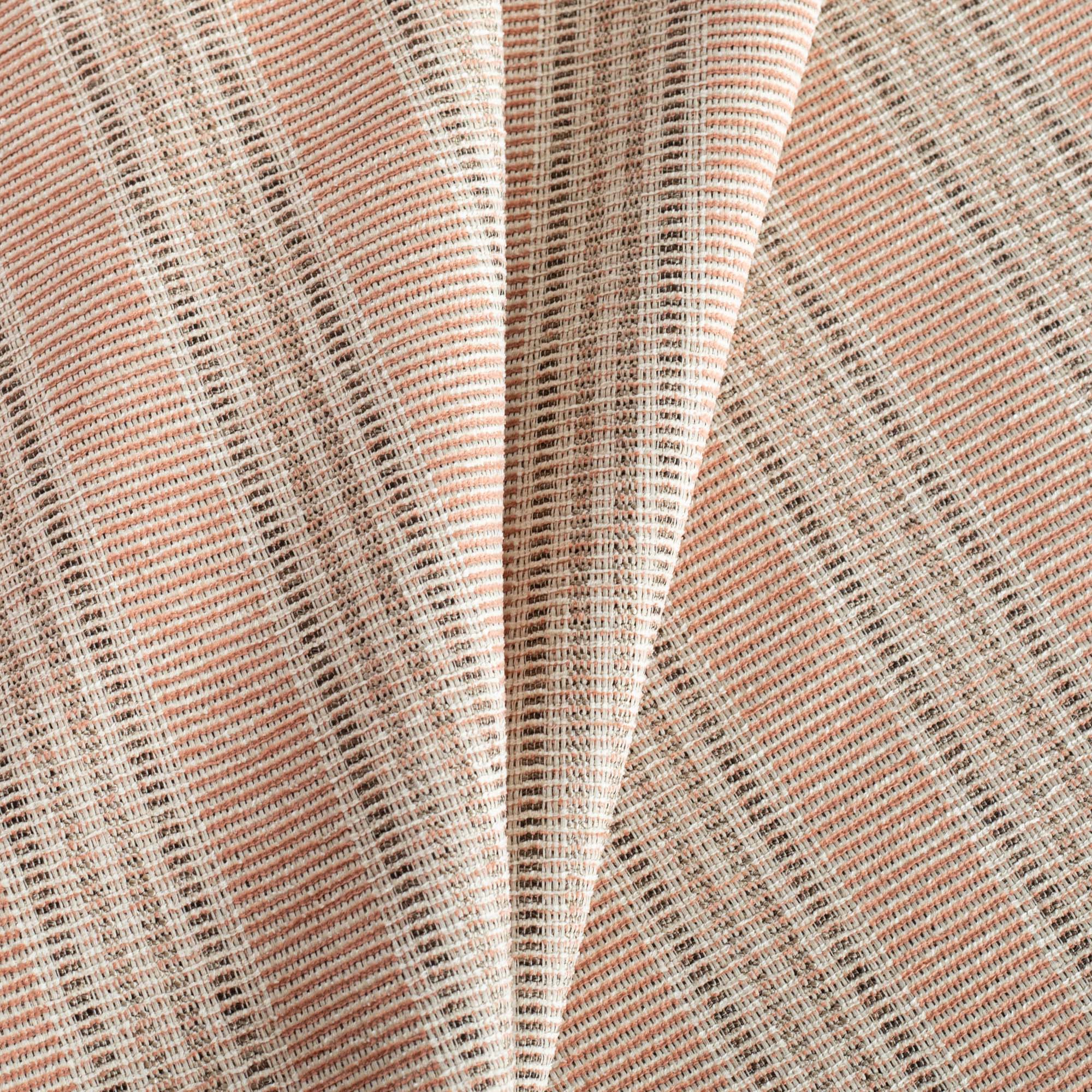 an earthy terracotta pink, brown and sand striped Tonic Living Inside Out fabric