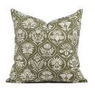 Tonic Living Stella 20x20 pillow in Evergreen, a dark green and white floral medallion throw pillow.