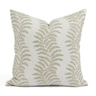 Tonic Living Swoon 20x20 outdoor pillow in Sage, a green and white throw pillow with soft botanical stripe.