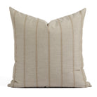 Tonic Living Talisman 22x22 outdoor pillow in Sand, a neutral throw pillow with subtle embroidered stripe.