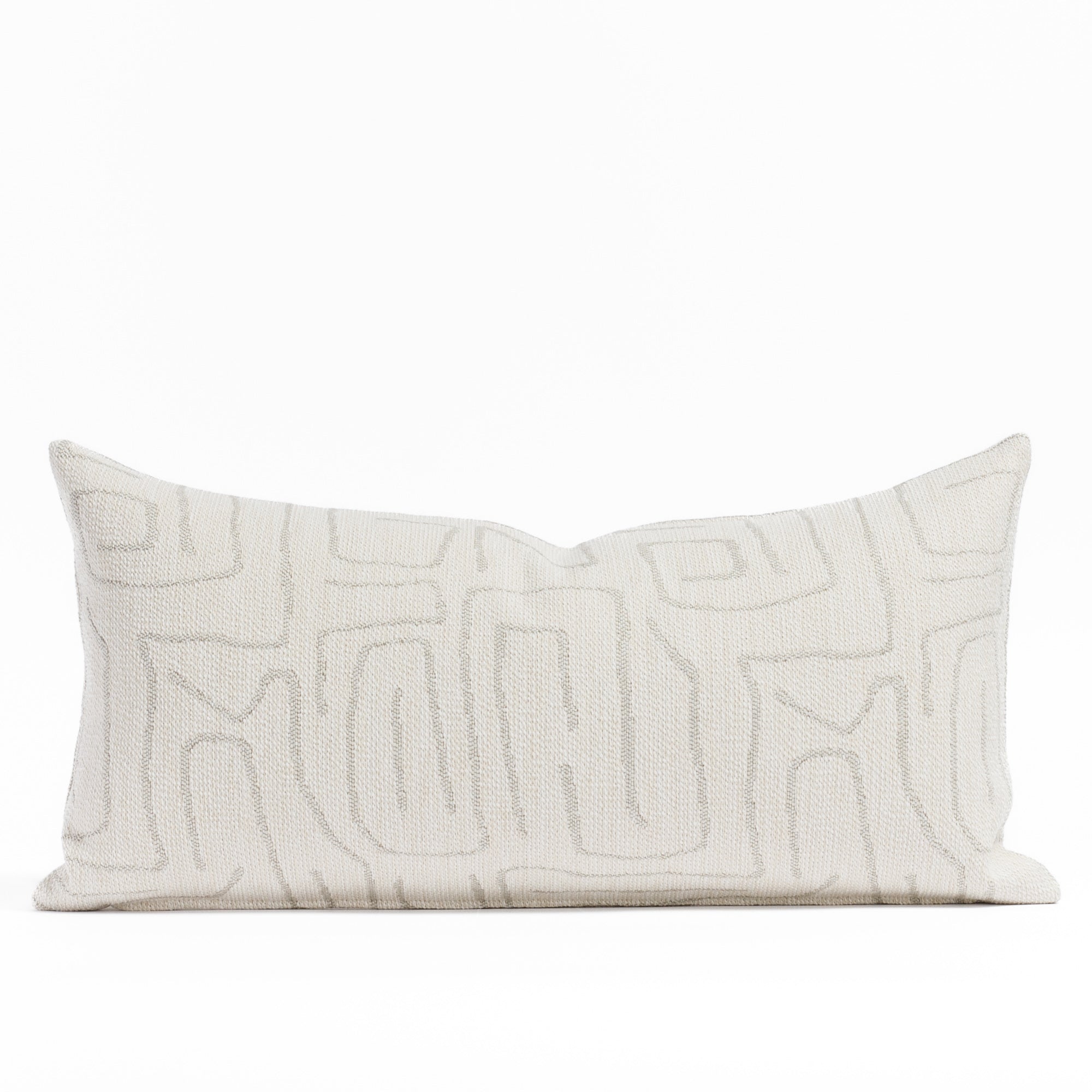 Trace 12x24 Dove Grey Lumbar Pillow, a cream and grey abstract line patern pillow form Tonic Living