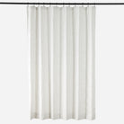 Tonic Living Verona Stripe Linen Shower Curtain in Jet, a soft white and black 100% linen shower curtain with vertical pinstripe.