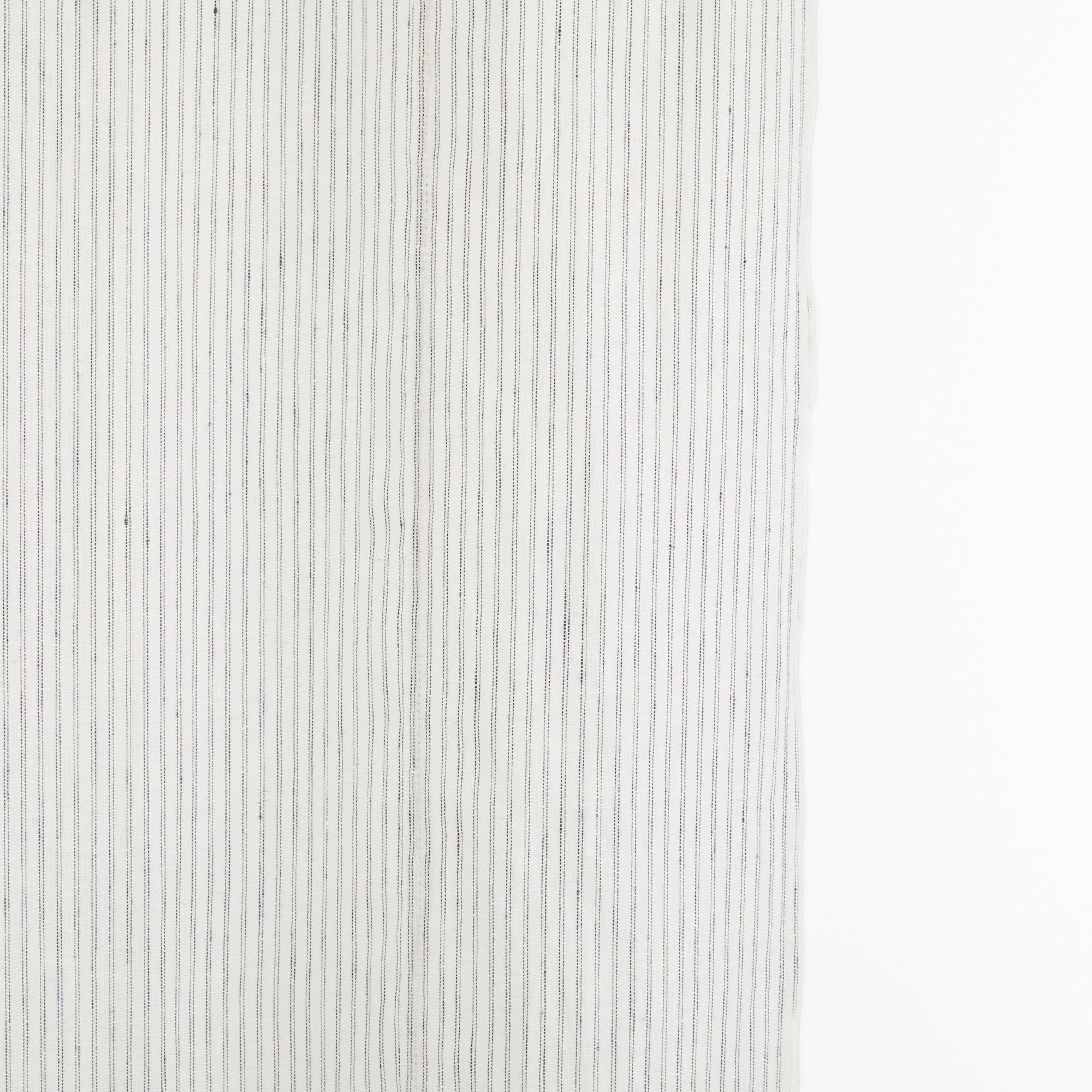 Close up of Tonic Living Verona Stripe Linen Shower Curtain showing black double pinstripe in 100% linen.