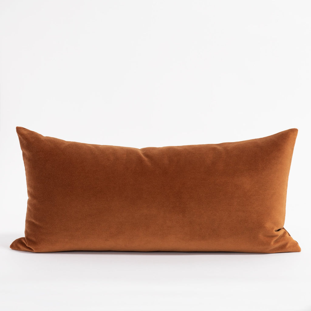Valentina Velvet 12x24 Lumbar Pillow, Nutmeg – Tonic Living