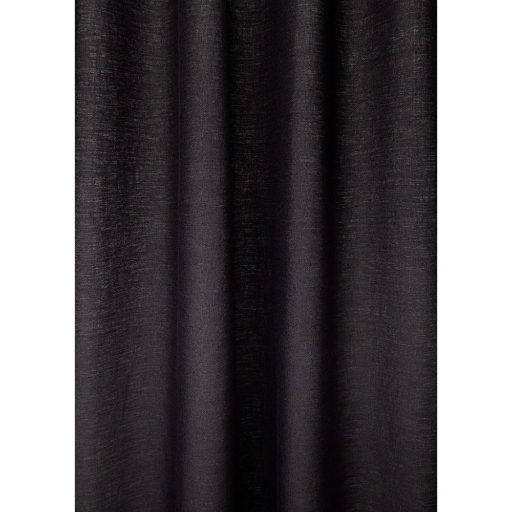 Tuscany Linen Onyx, a black linen fabric : draped view
