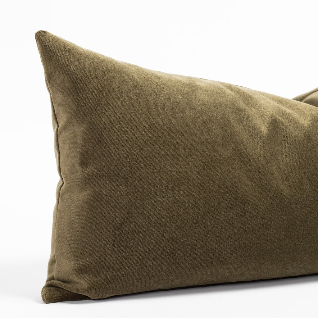 a velvet balsam green lumber pillow