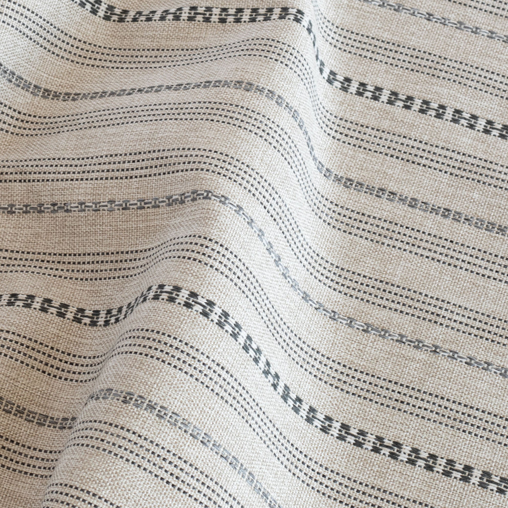 Anya stripe oatmeal cream and gray striped performance upholstery fabric : view 3