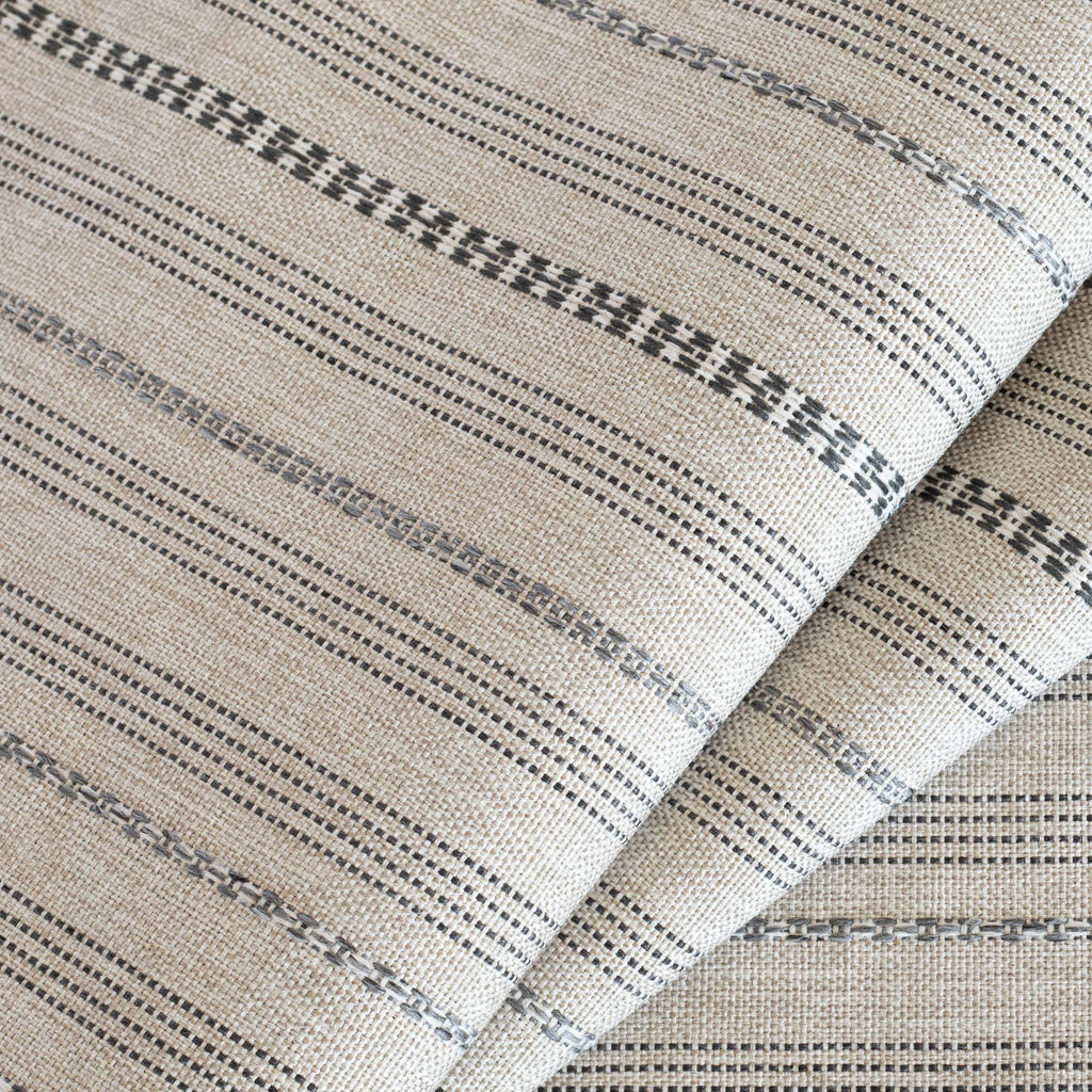 Anya stripe oatmeal cream and gray striped performance upholstery fabric : view 7