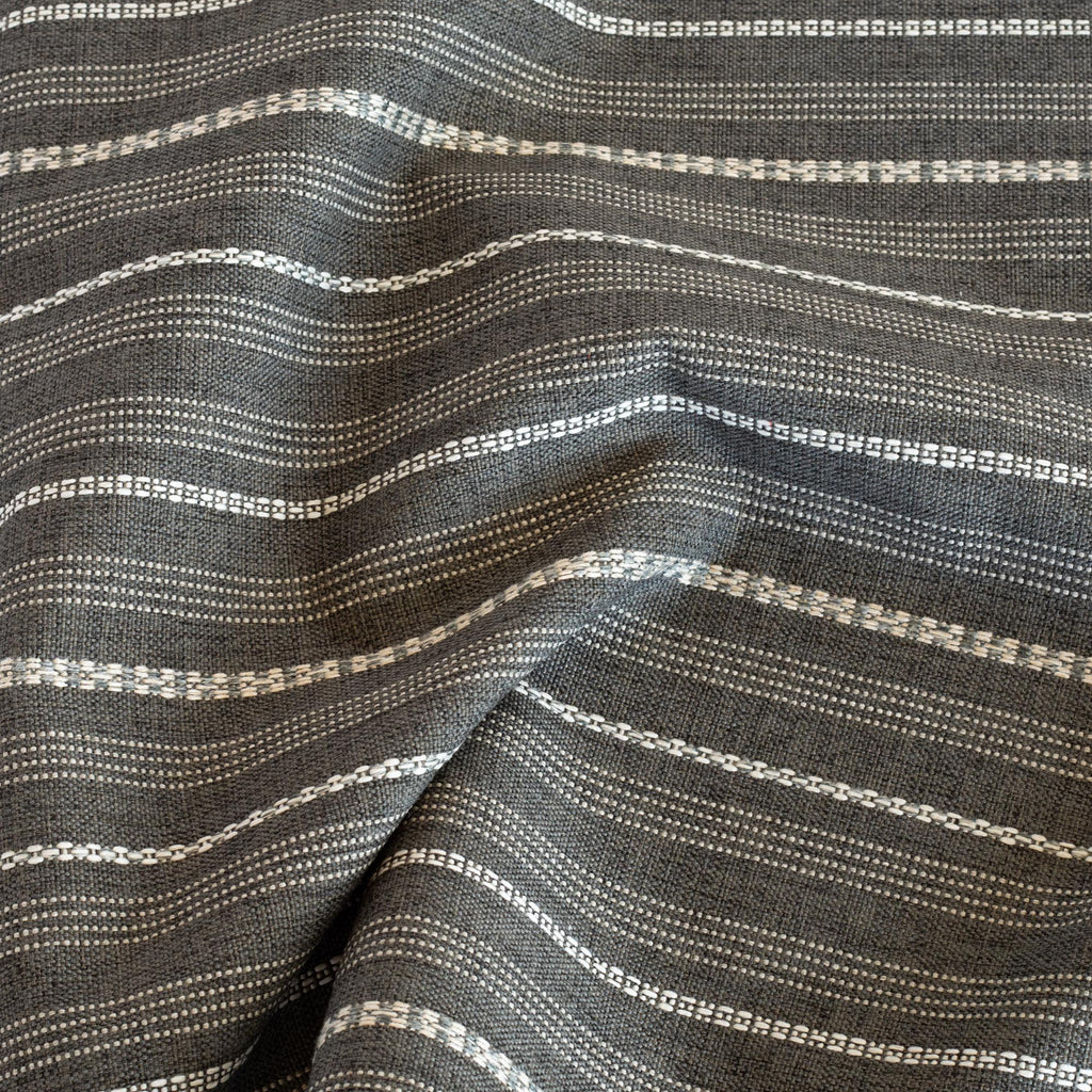 Anya stripe faded black and cream striped performance upholstery fabric : view 2