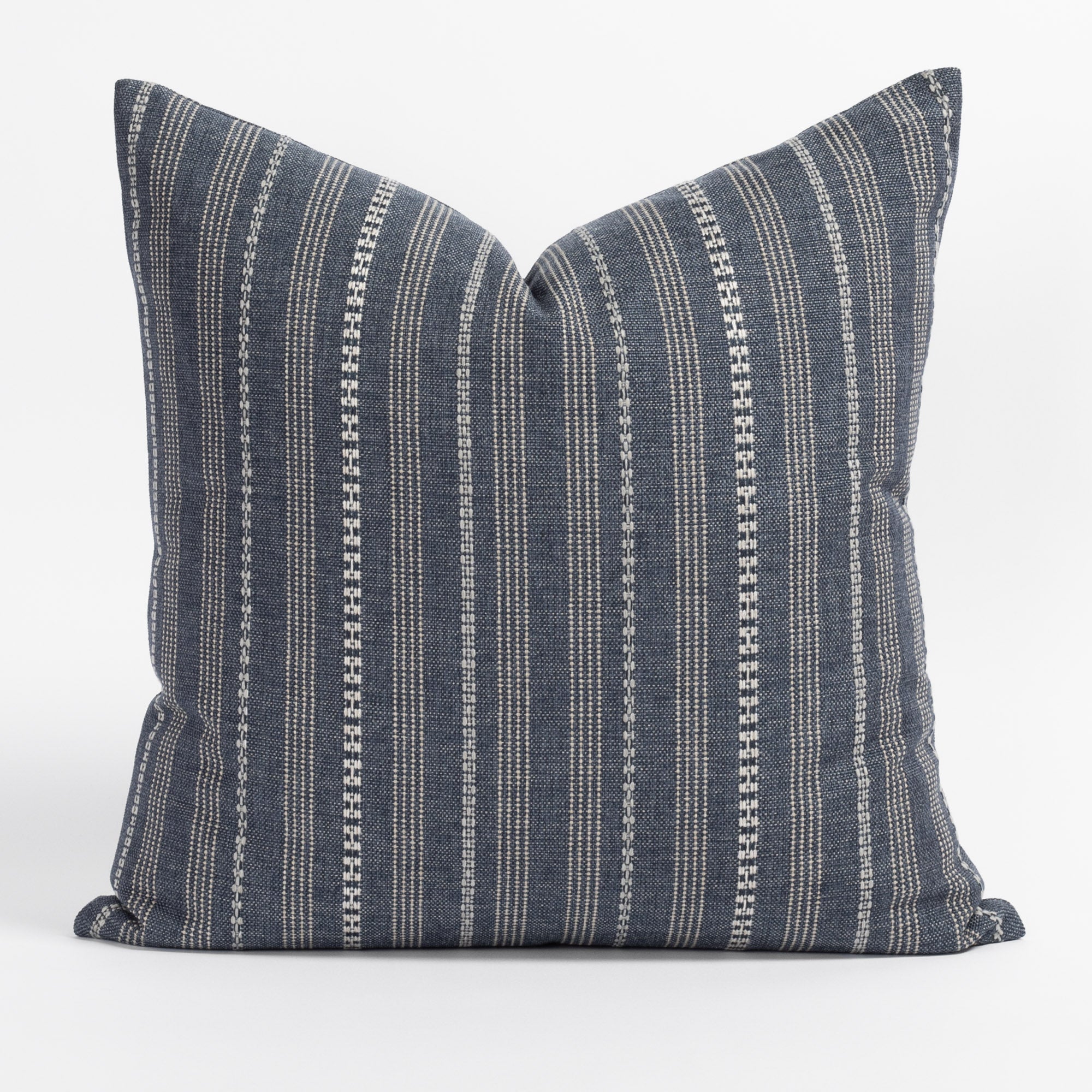 Monarch Chenille 18x18 Denim Blue Throw Pillow with Feather Insert